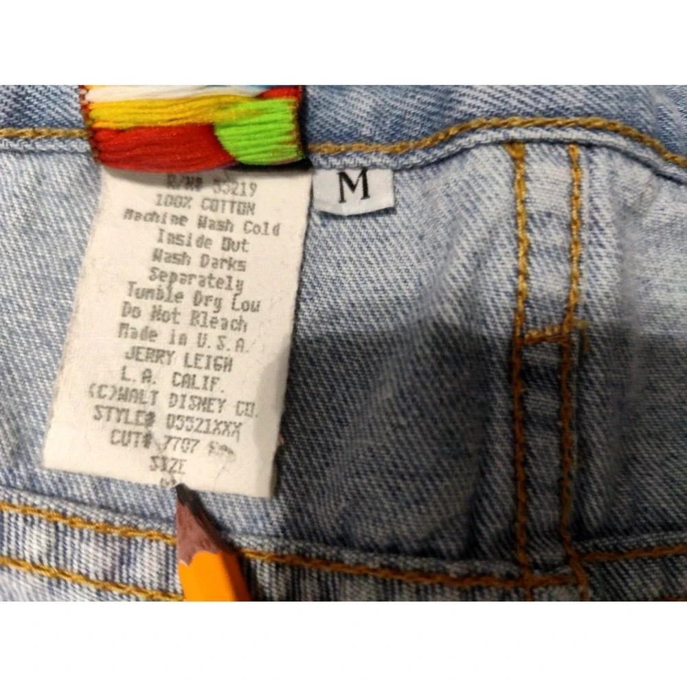 Vintage Mickey Unlimited Denim Shorts Adult Medium Disney Jerry Leigh Embroider‎